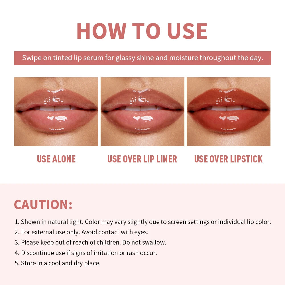 Tinted Hydrating Lip Serum for Glossy and Plump Lips