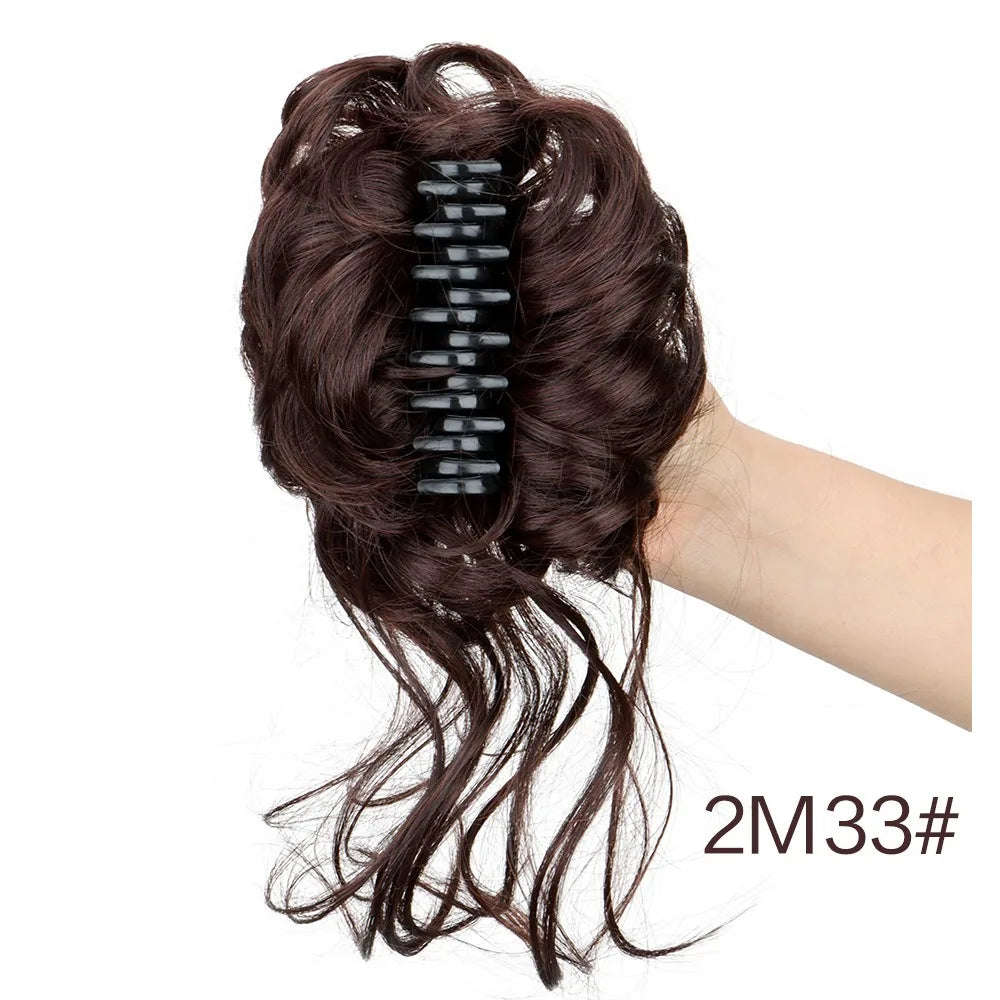 Messy Curly Hair Bun Claw Clip Extension for Instant Voluminous Updo - 8