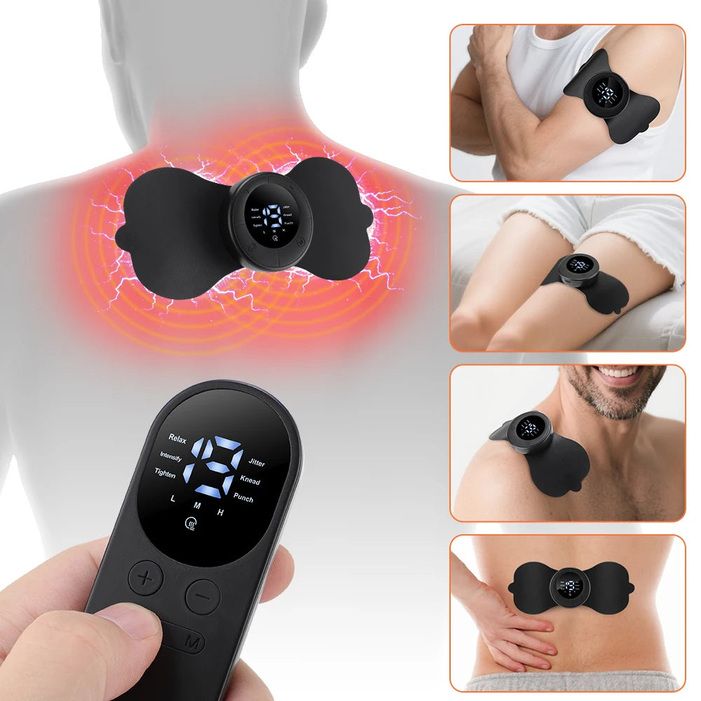 Portable Electric Body Massage Patch with Remote for Pain Relief - 19