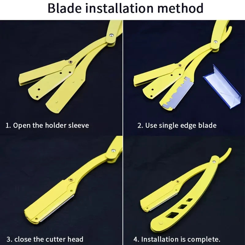 Professional Stainless Steel Folding Straight Razor for Smooth Shaving