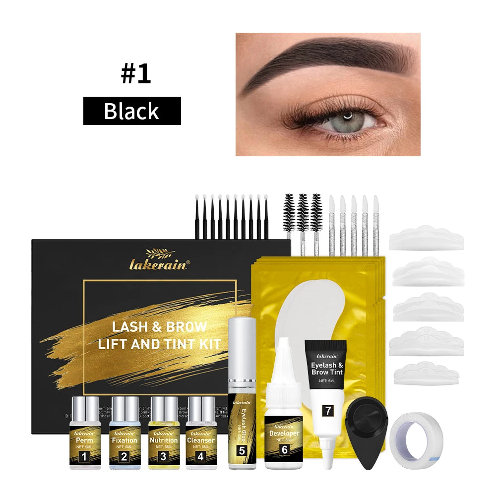 Professional Eyelash and Eyebrow Lift and Tint Kit for Salon and Home