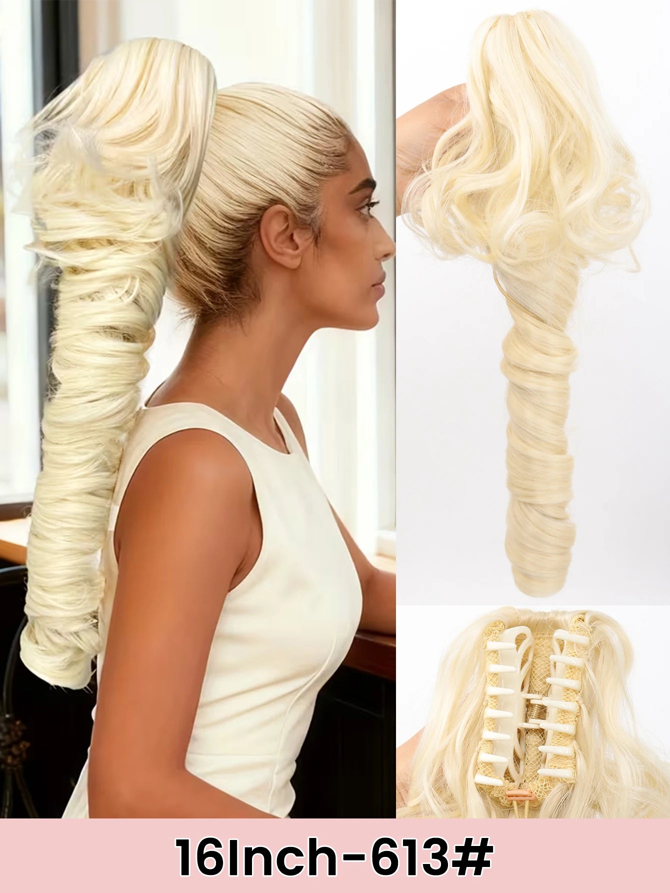 16-Inch Curly Claw Clip Ponytail Hair Extension - 23
