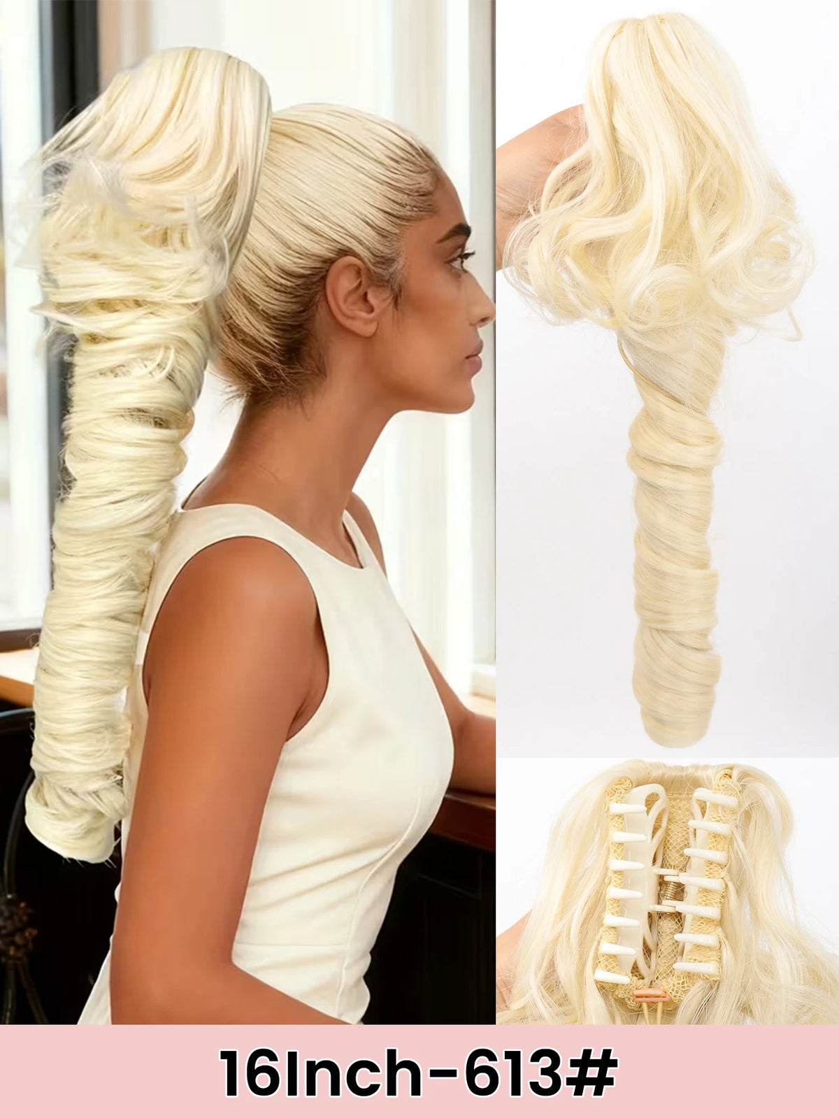 16-Inch Curly Claw Clip Ponytail Hair Extension