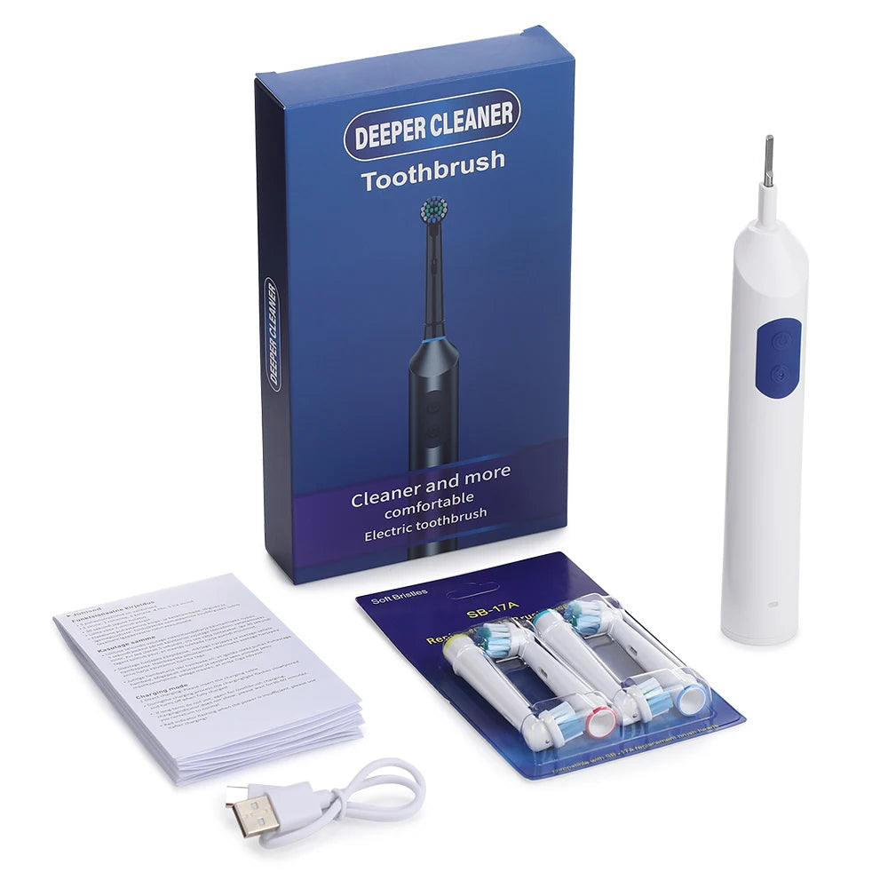 Rechargeable Electric Toothbrush with 5 Modes and 4 Replacement Heads