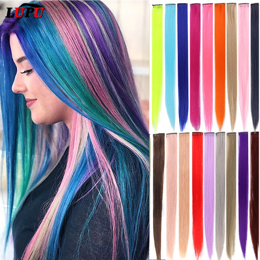 22-Inch Colorful Clip-In Highlight Hair Extensions