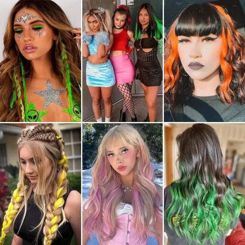 22-Inch Clip-In Ombre Rainbow Hair Extensions