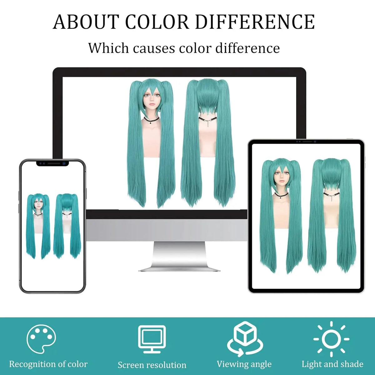 Long Green Double Ponytail Cosplay Wig for Anime Character Costumes