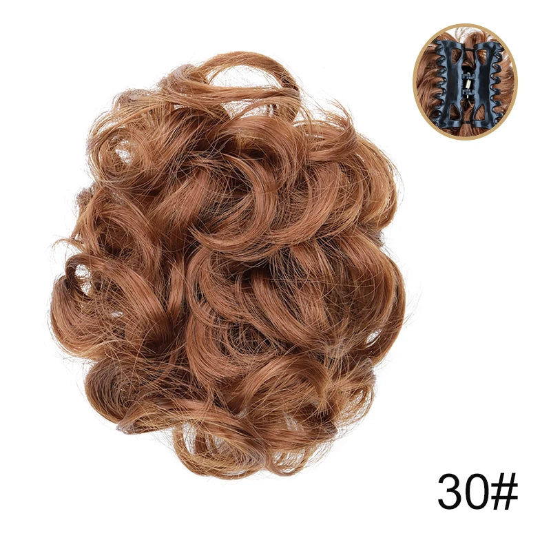 Messy Curly Claw Clip Bun Hair Extension for Women