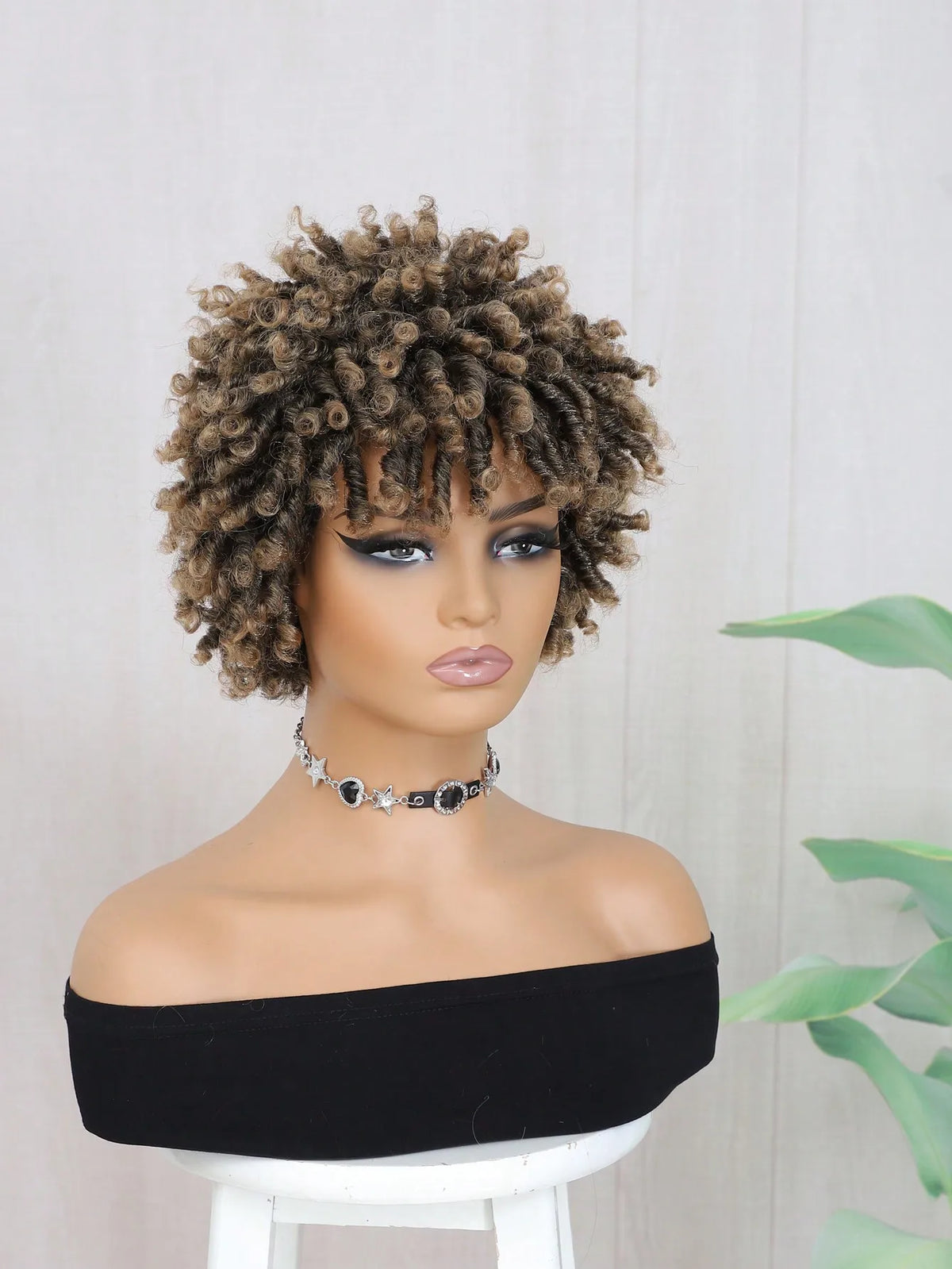 Short Afro Faux Locs Dreadlock Wig for Daily Wear