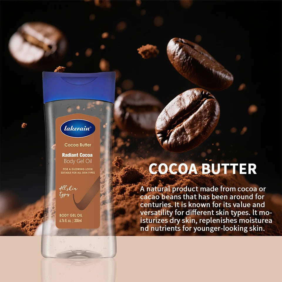 Radiant Cocoa Butter Body Gel Oil for Deep Hydration and Glowing Skin