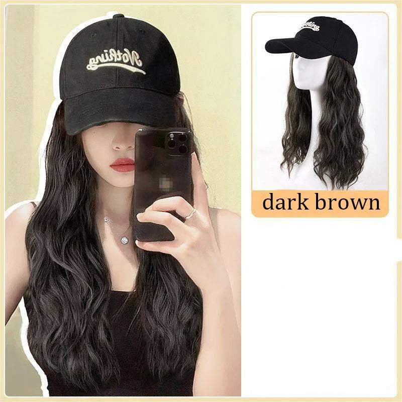 Wavy Long Synthetic Hair Baseball Cap Wig for Daily Wear