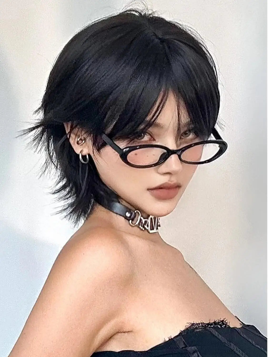 Short Layered Pixie Cut Wig with Bangs - 8
