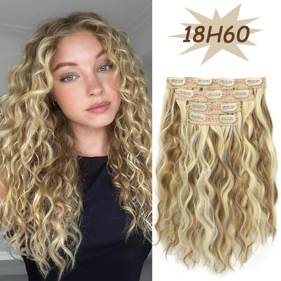 12-Inch Wavy Clip-In Hair Extensions for Daily Volume - 17