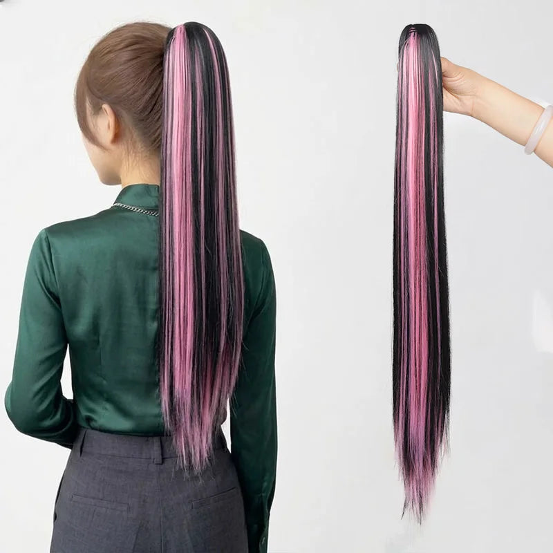 24-Inch Straight Highlight Ponytail Extension