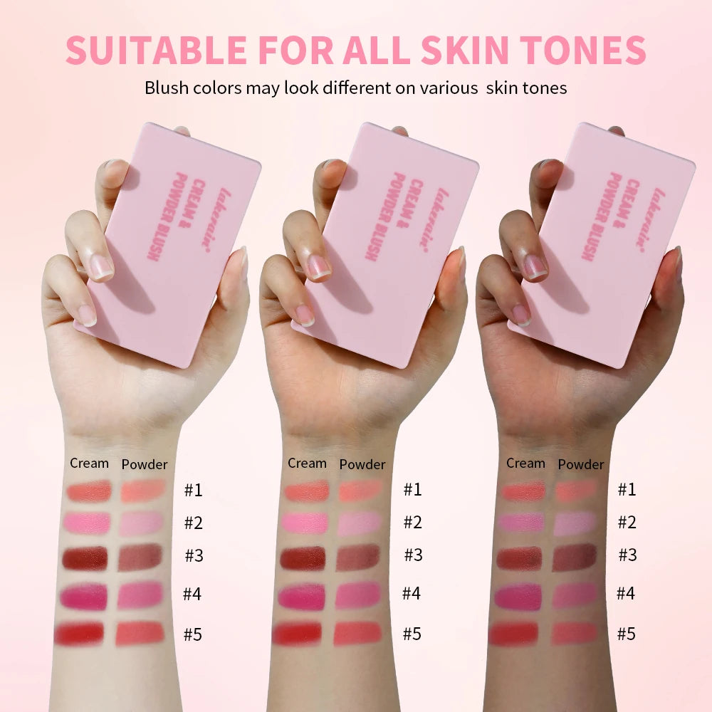 2-in-1 Cream and Powder Blush Palette for Long-Lasting Radiant Makeup