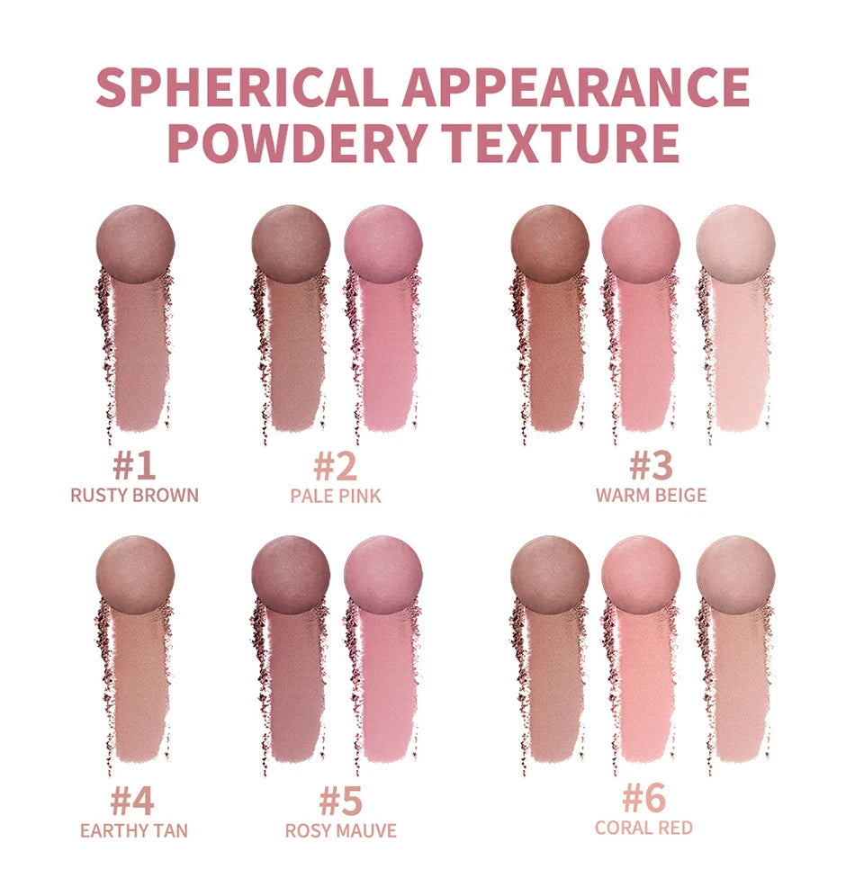 Spherical Powder Bead Blush for Natural Glowing Makeup Finish