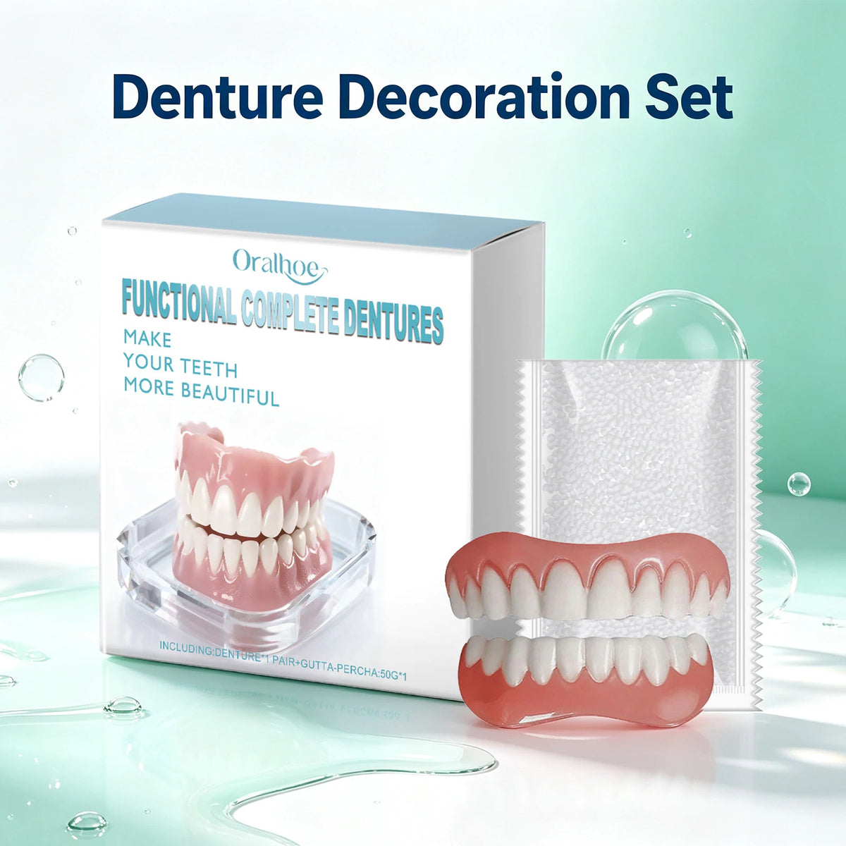 Temporary Cosmetic Denture Set for Instant Smile Transformation