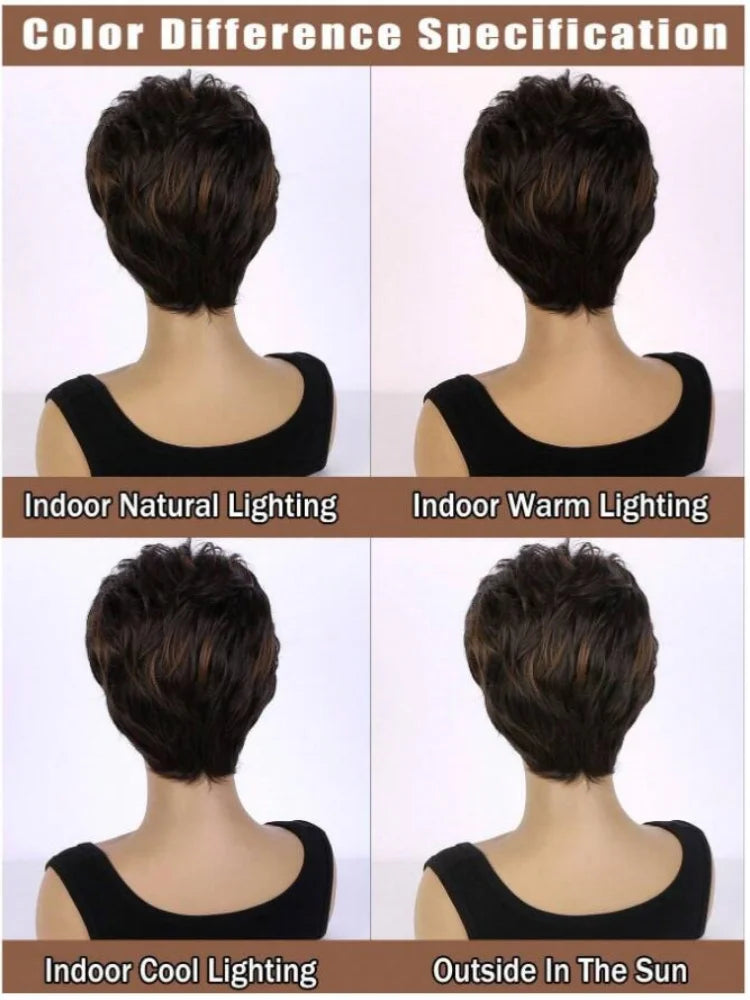Short Curly Layered Synthetic Wig for Women