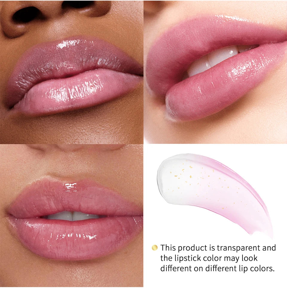 Color Changing Gold Flake Lip Balm for Hydration and Natural Pink Tint - 14