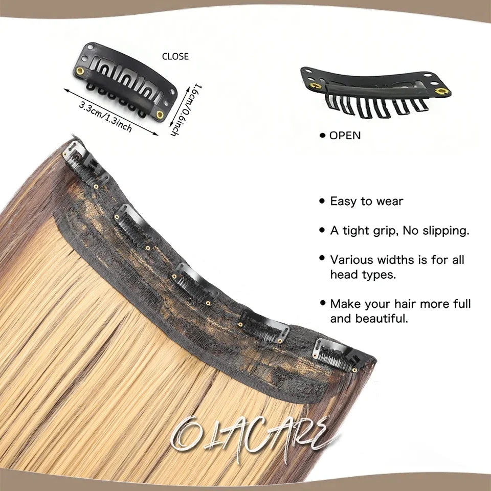 24-Inch Long Straight Clip-In Hair Extensions for Women