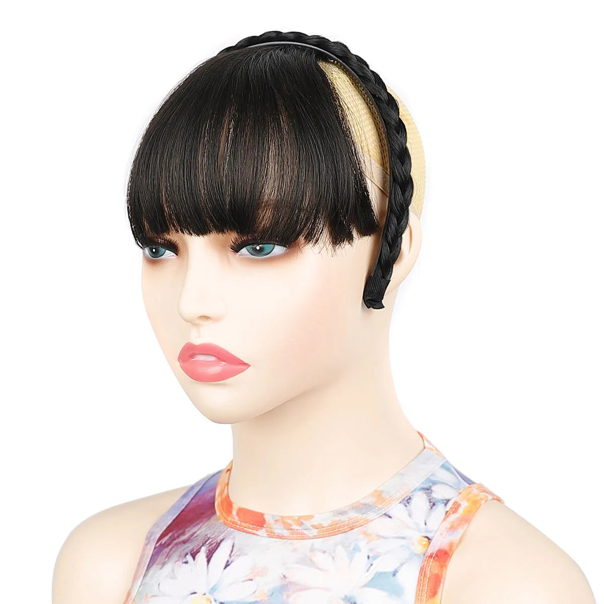 Braided Headband with Natural Looking Bangs for Women - 8