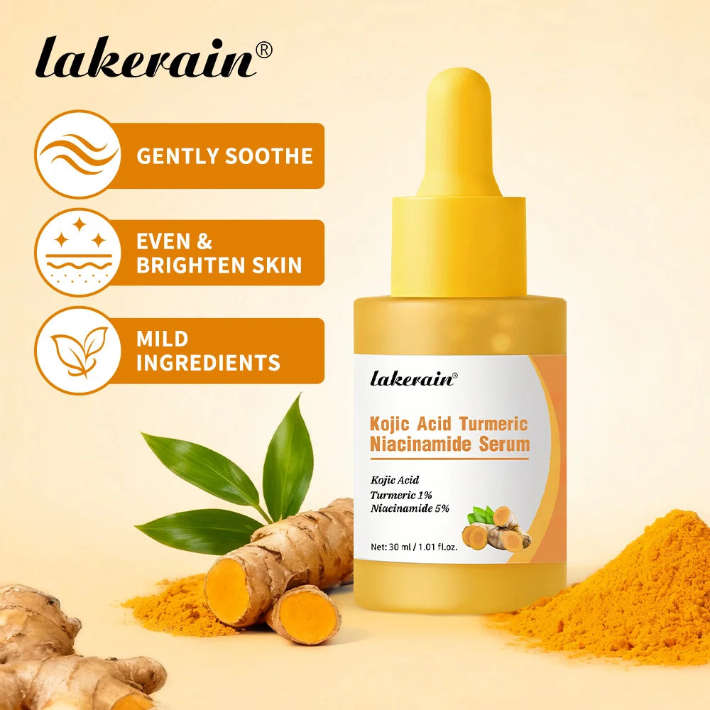 Brightening Kojic Acid and Turmeric Face Serum for Even Skin Tone - 3