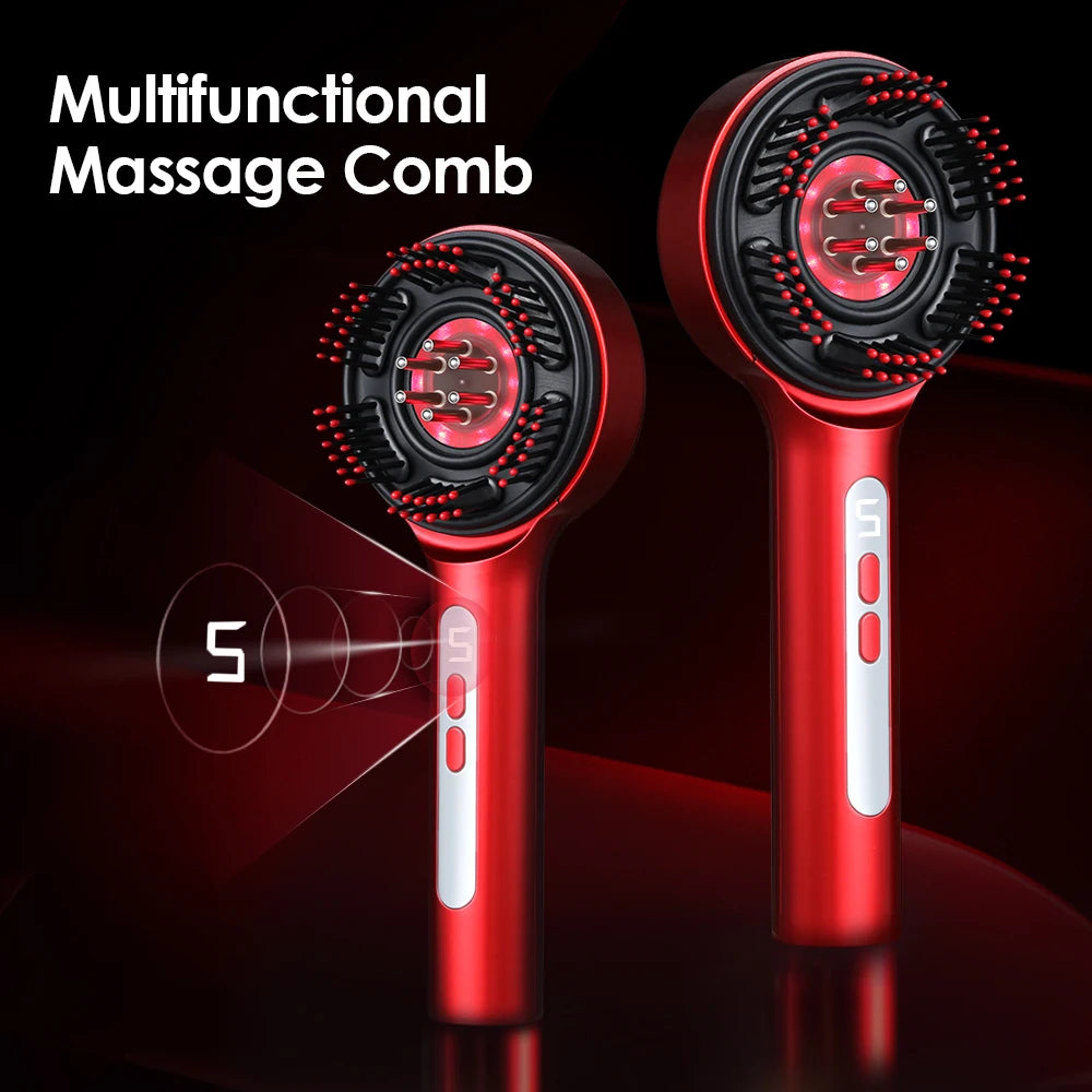 Electric Scalp Massage Comb with Liquid Applicator for Hair Growth