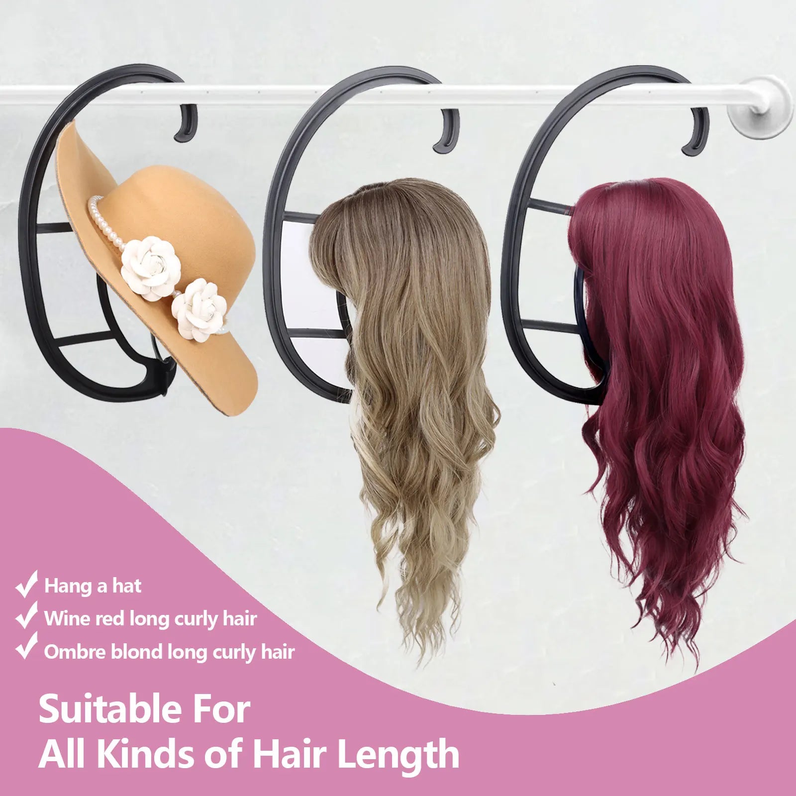 Portable Hanging Wig and Hat Stand for Quick Drying and Storage - 12