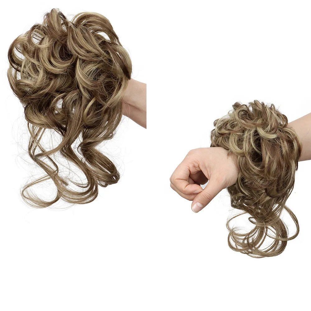 Messy Curly Hair Bun Extension for Instant Volume