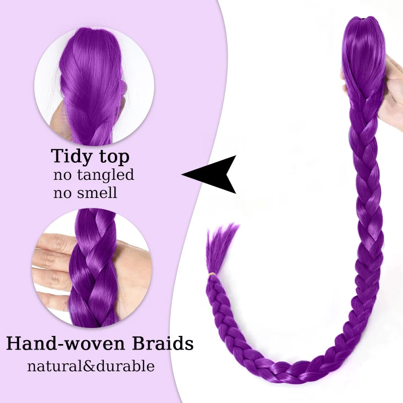 26 Inch Jumbo Purple Braiding Hair Extensions