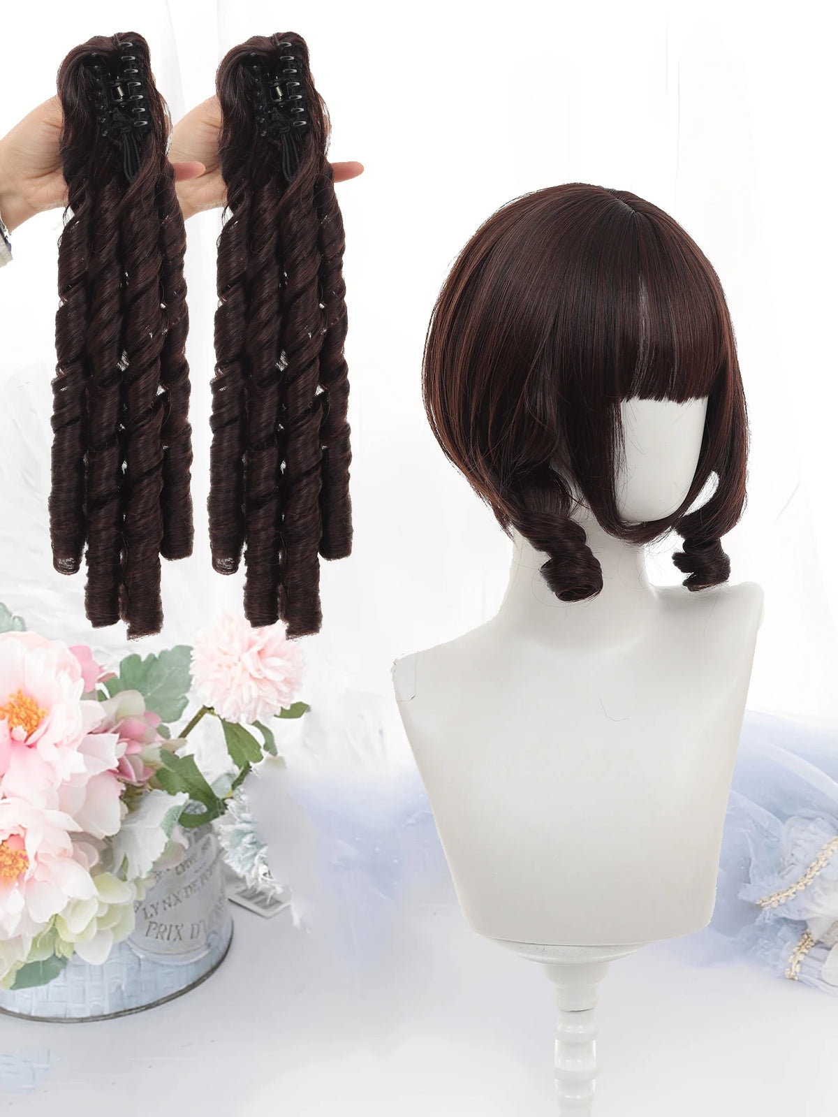 Long Wavy Blonde Cosplay Wig with Bangs