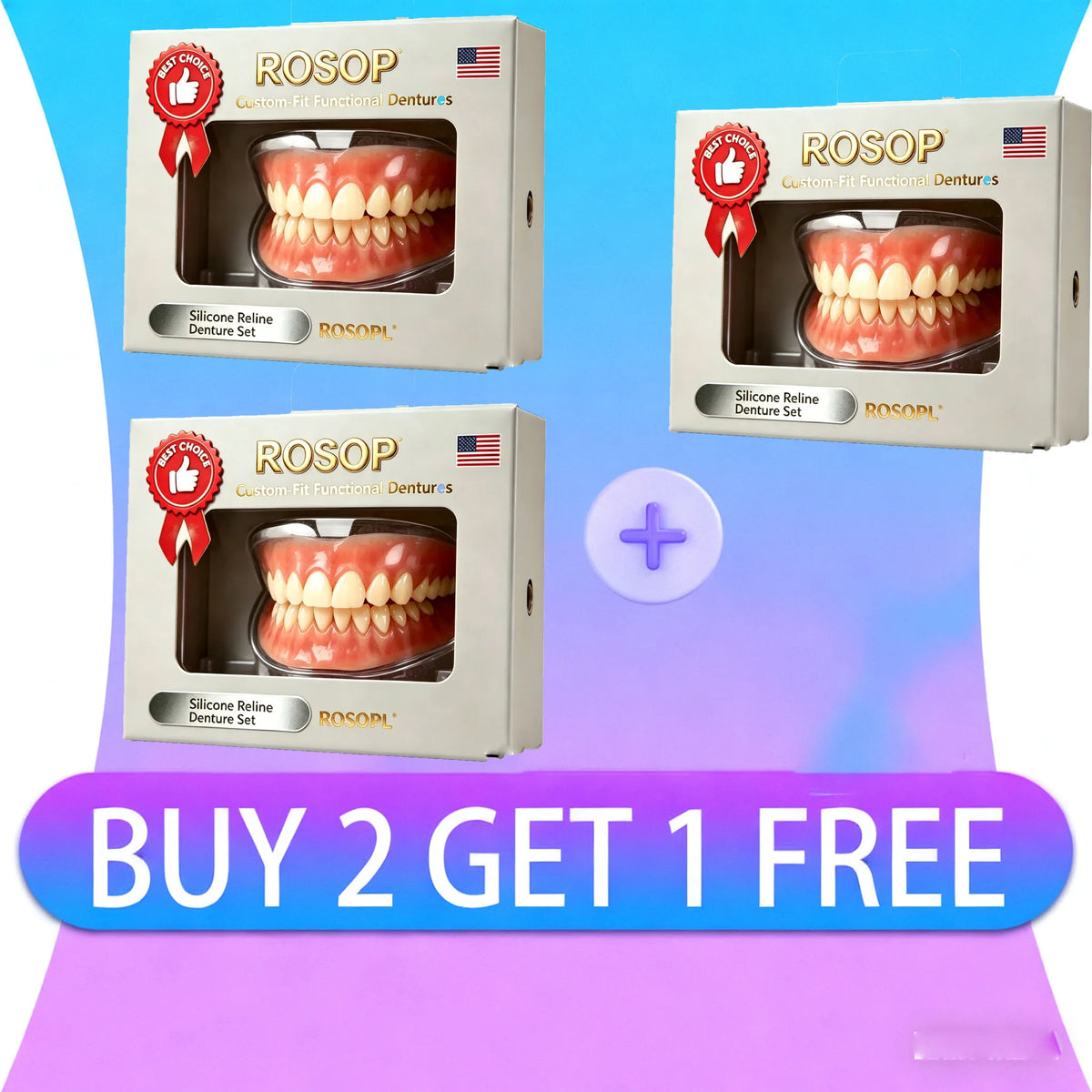 Comfortable Silicone Denture Kit for Men and Women