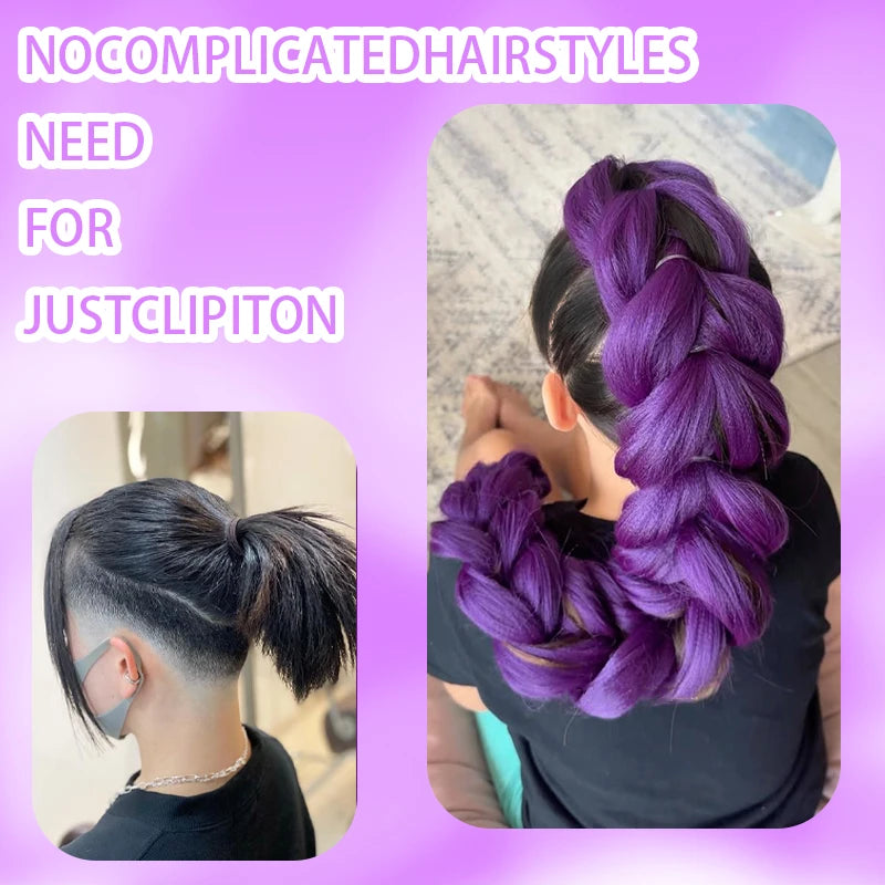 Kinky Straight Clip-In Braid Ponytail Extension