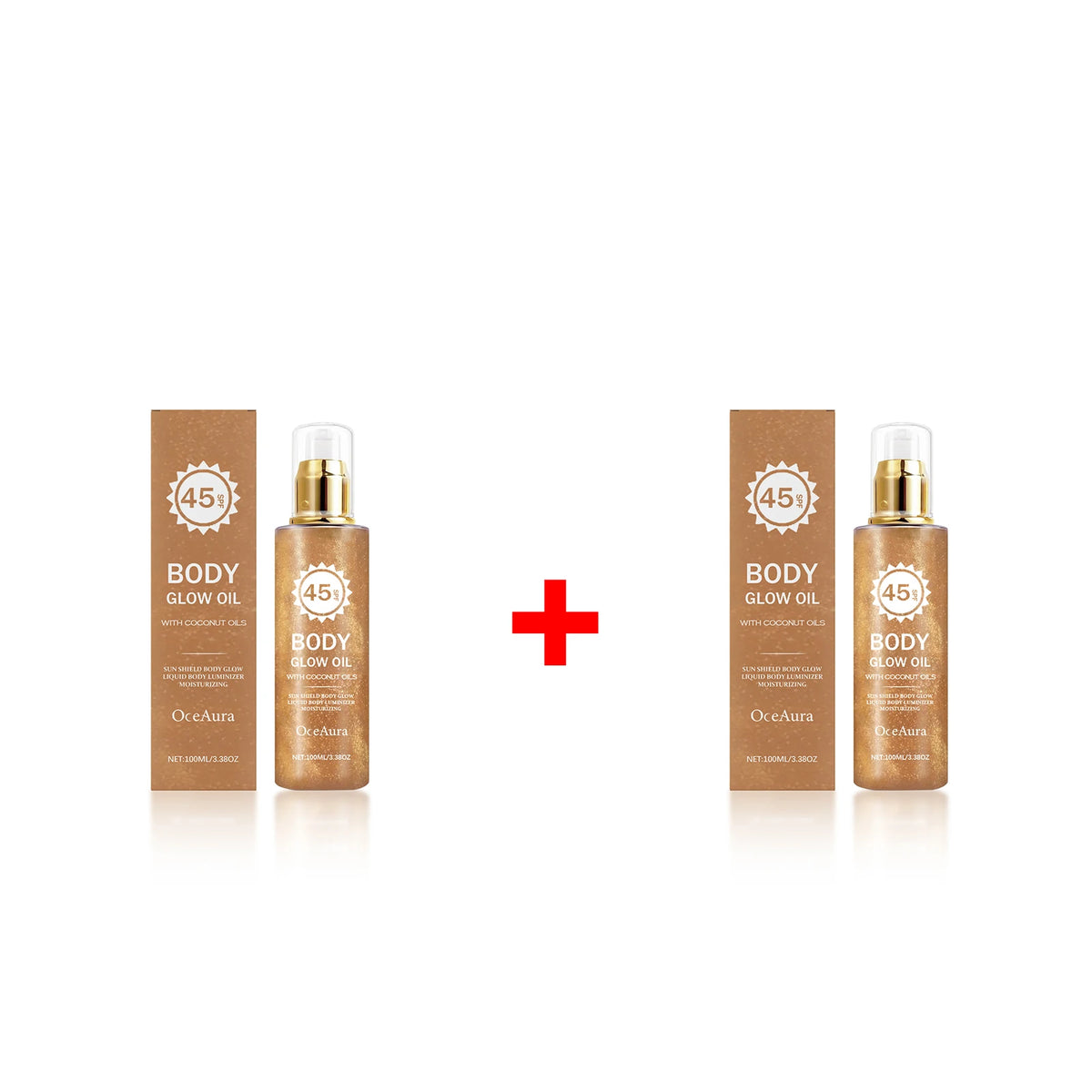SPF 45 Shimmering Body Glow Oil for Sun Protection and Moisturized Skin