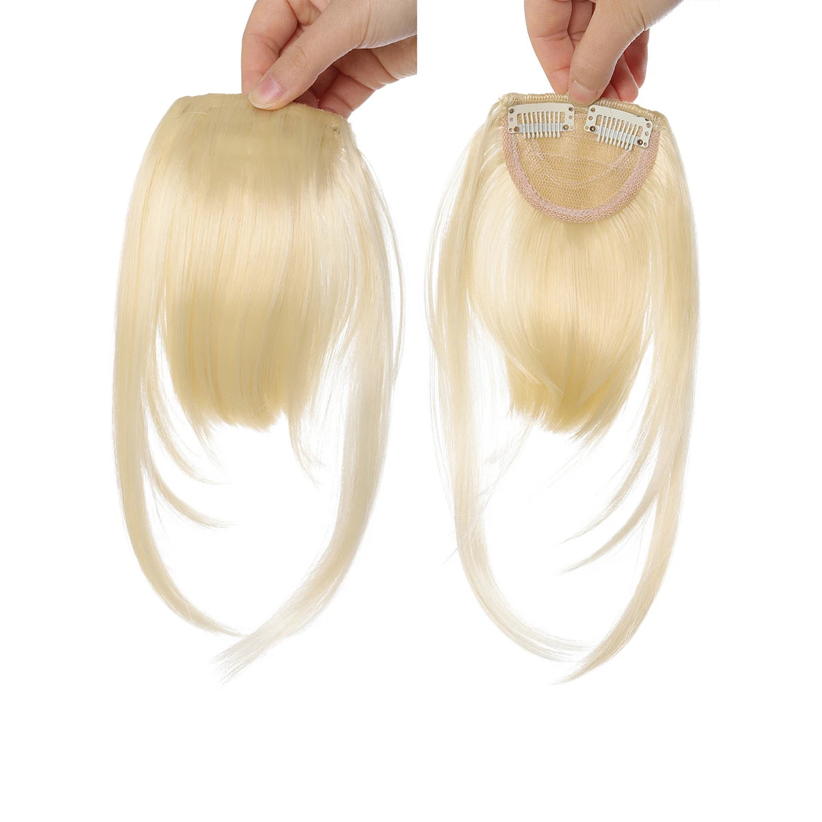 Clip-In Wispy Fringe Bangs with Sideburns for Natural Hair Transformation - 14