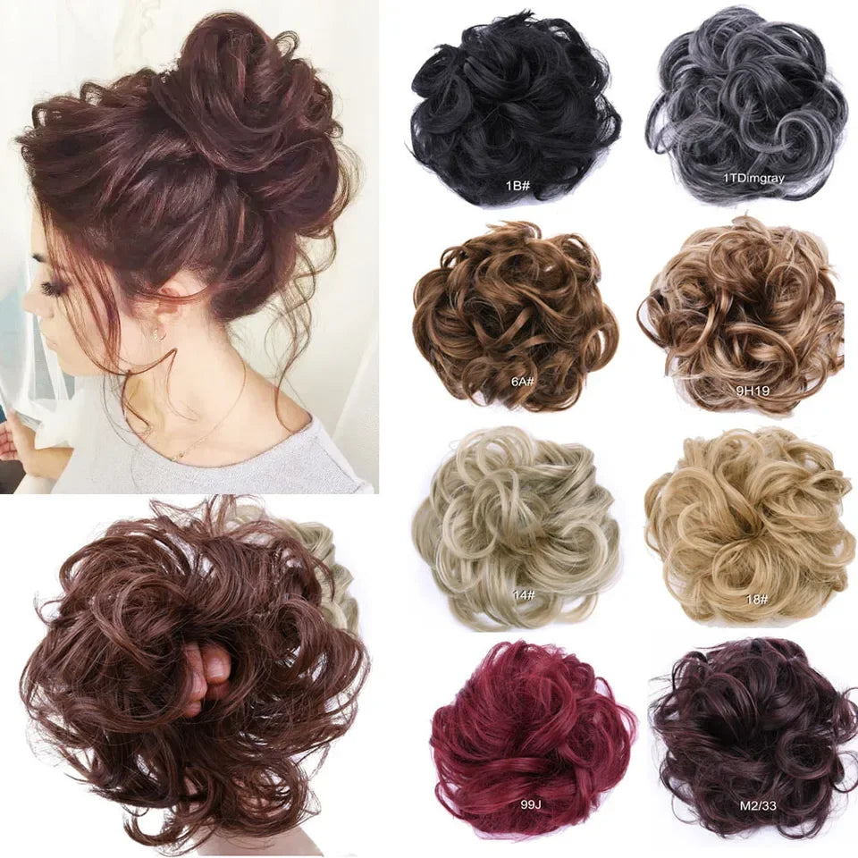 Messy Curly Hair Bun Extension for Instant Voluminous Updo Hairstyles
