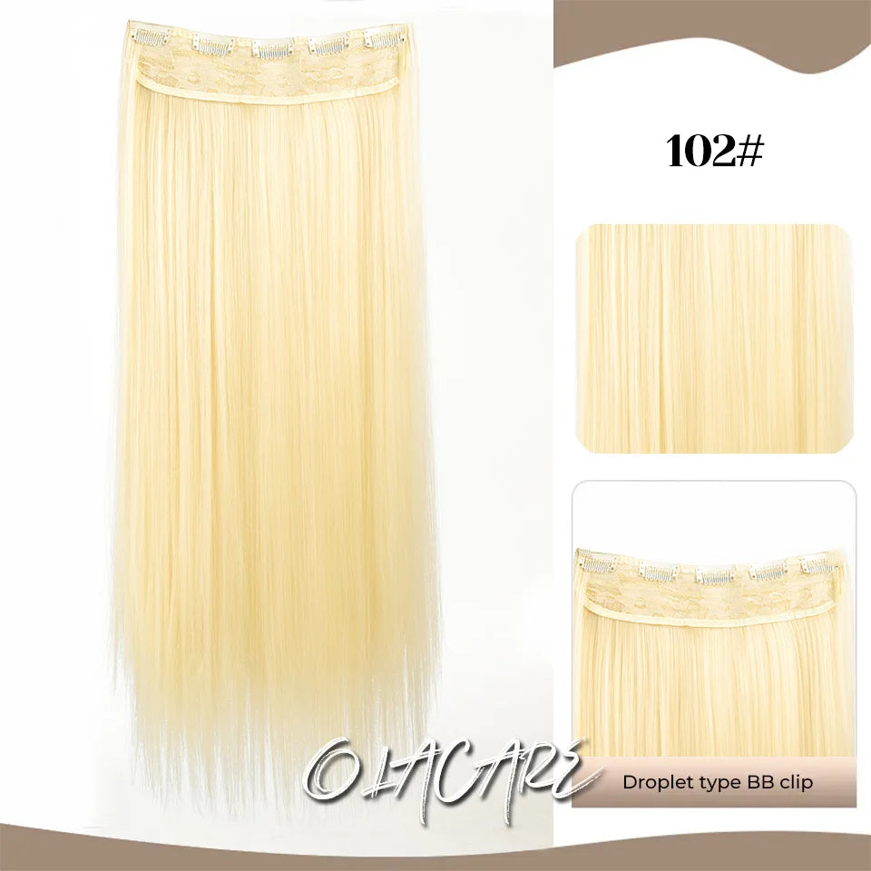 24-Inch Long Straight Clip-In Hair Extensions for Women - 31