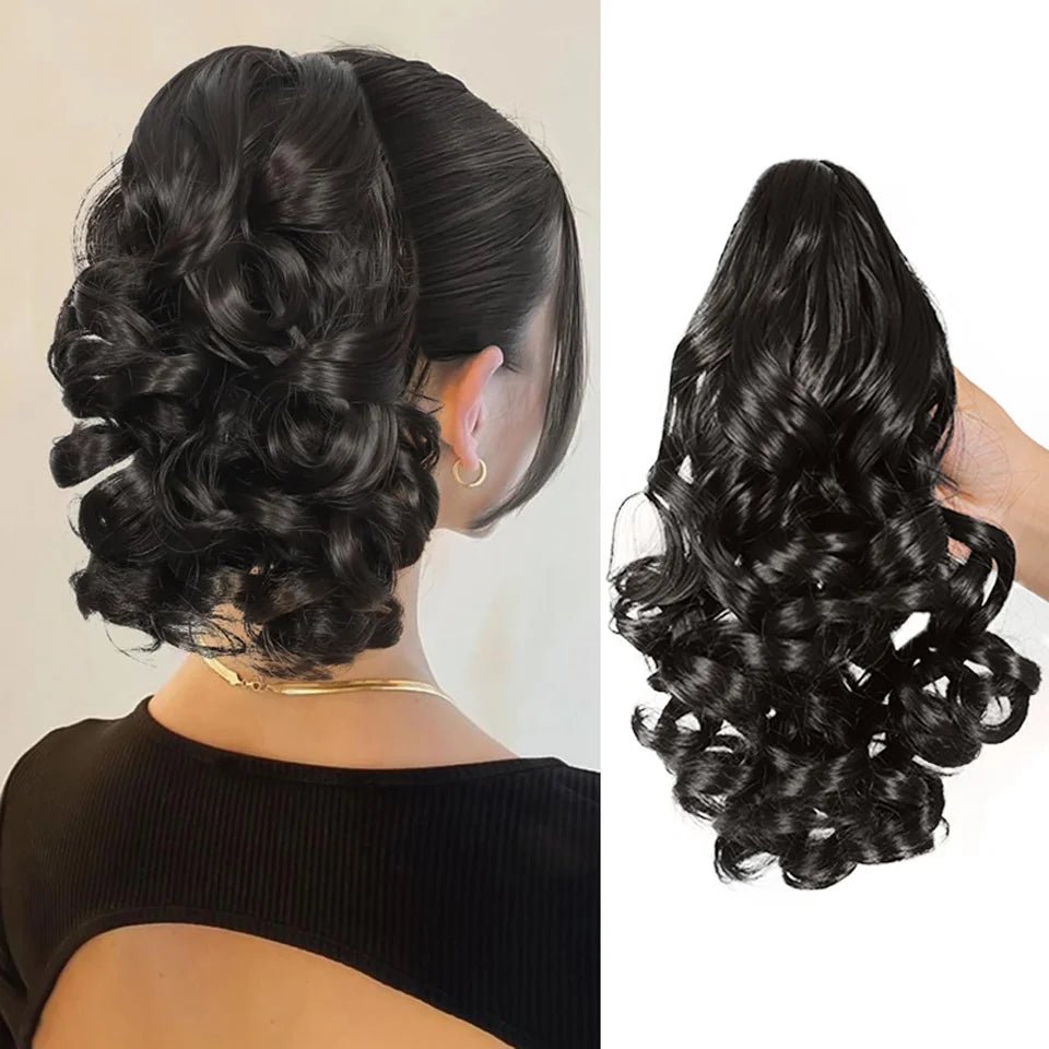 12 Inch Curly Claw Clip Ponytail Hair Extension for Women - 9