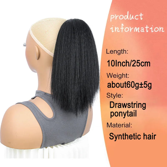 10-Inch Yaki Straight Synthetic Ponytail Extension