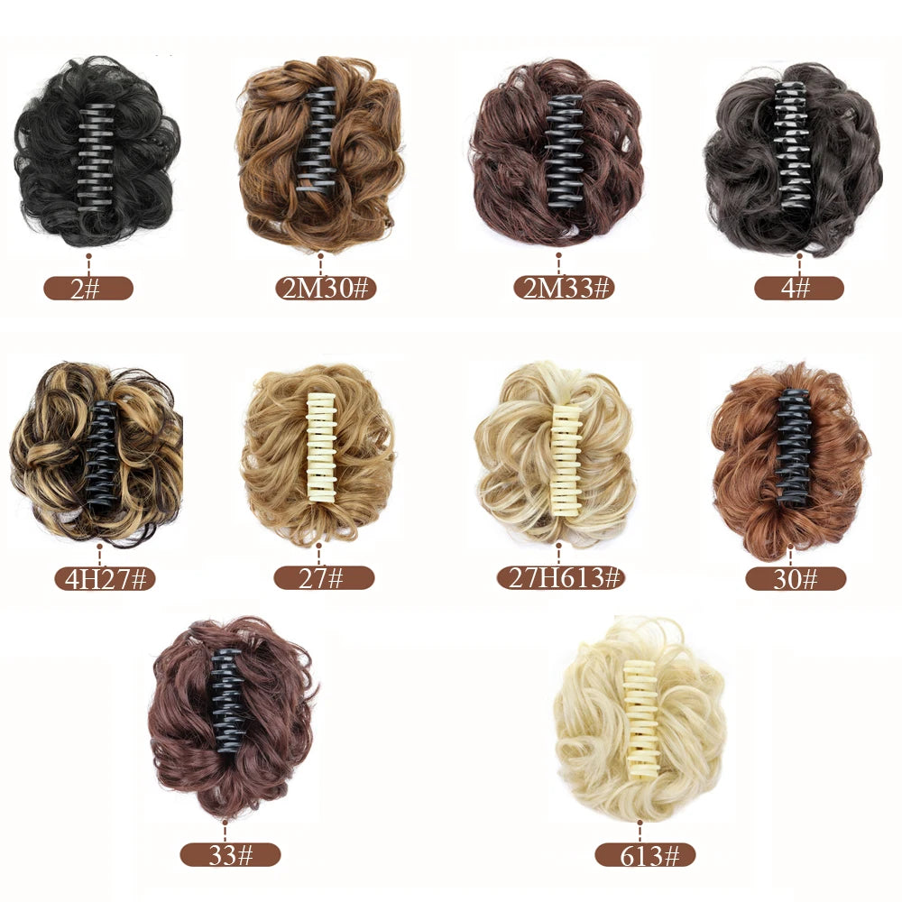 Messy Wavy Bun Hair Extension with Claw Clip for Instant Volume - 3