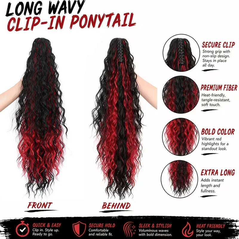 24-Inch Curly Claw Clip Ponytail Extension - 9