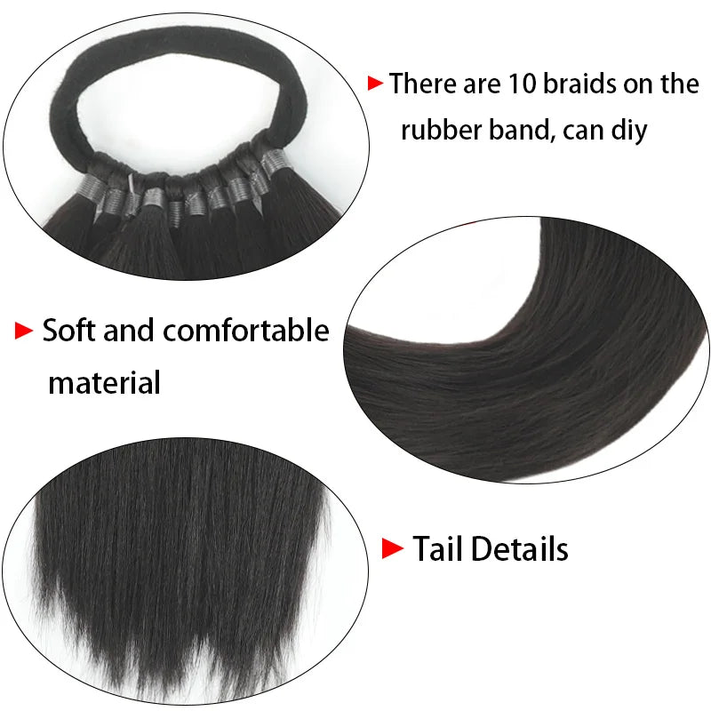 Long Straight Wrap-Around Ponytail Extension for Instant Volume - 5