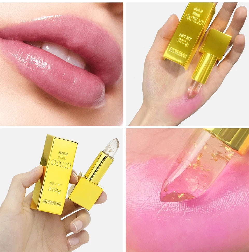 Color Changing Gold Flake Lip Balm for Hydration and Natural Pink Tint - 20