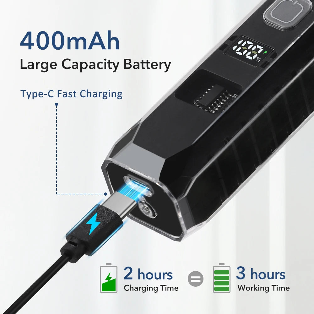 Professional Cordless Hair Trimmer with Digital LED Display for Men - 8