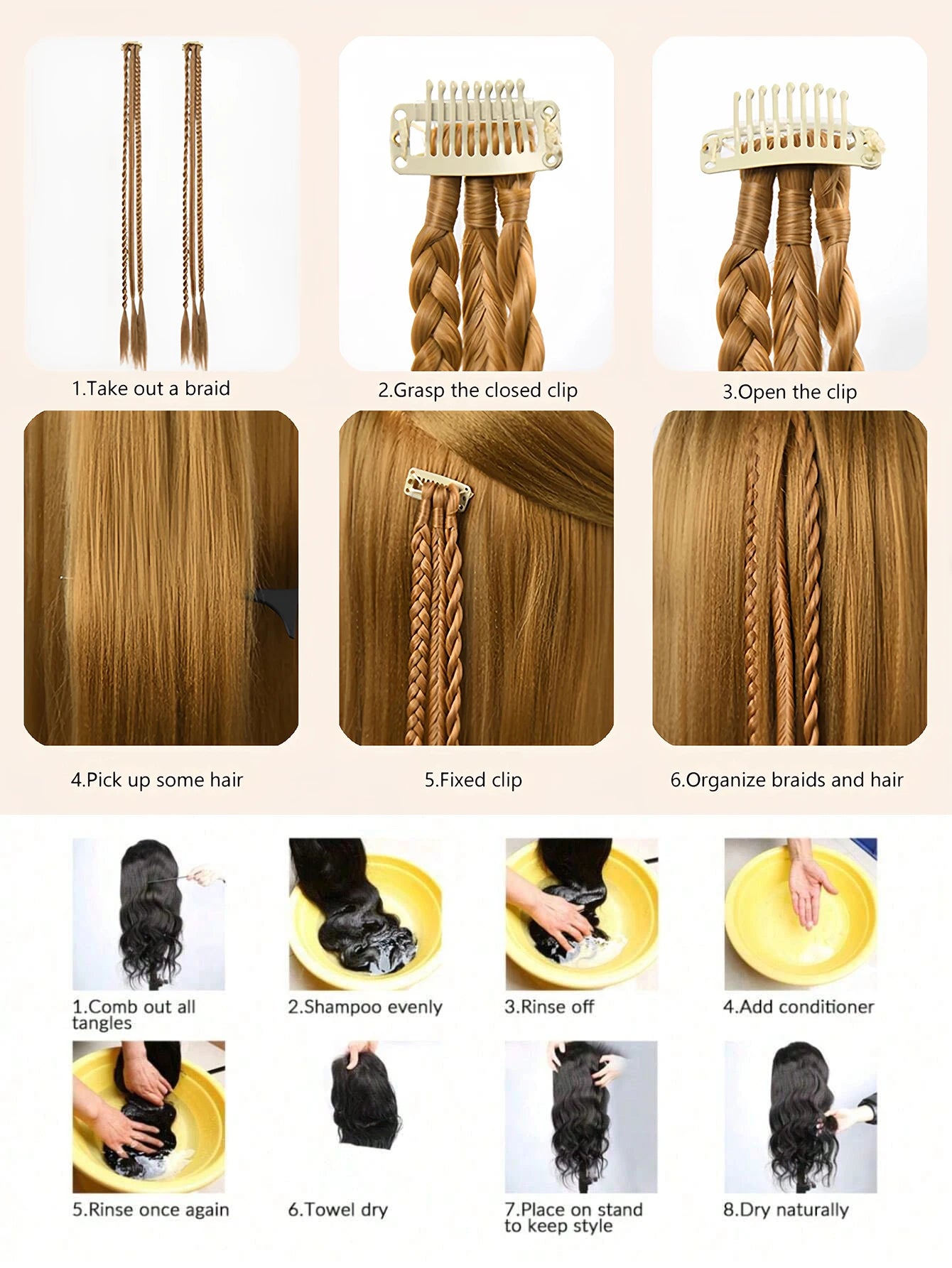 20-Inch Bohemian Clip-In Braided Hair Extensions - 17