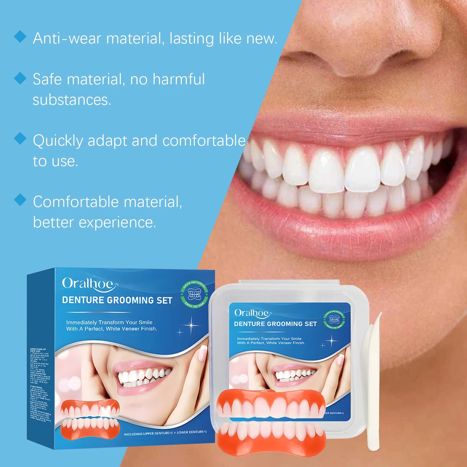 Snap-On Silicone Denture Set for Instant Smile Transformation - 20