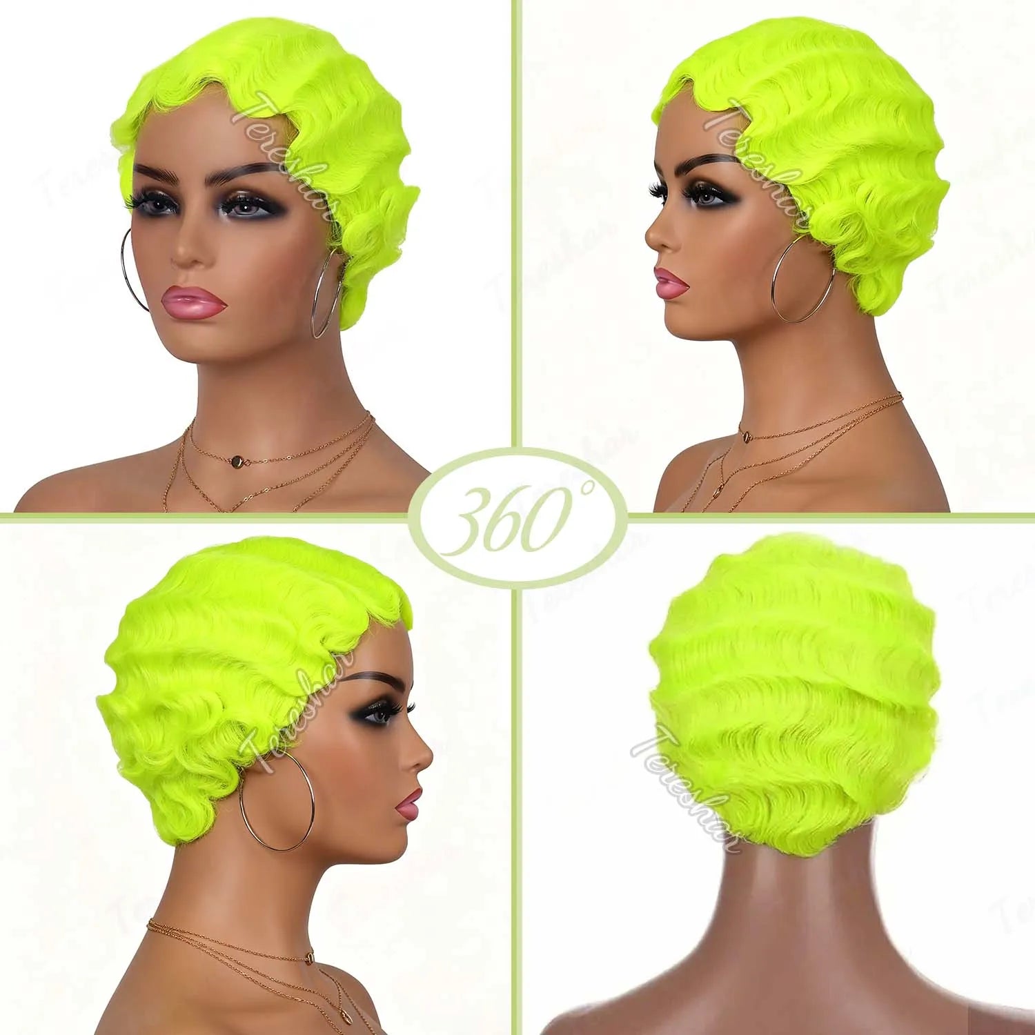Short Finger Wave Pixie Cut Wig for Women Stylish Daily Cosplay Hair - 9