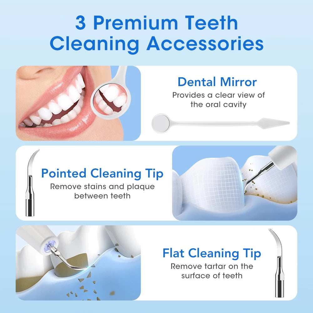 Rechargeable Ultrasonic Teeth Cleaning Kit for Plaque and Tartar Removal - 4
