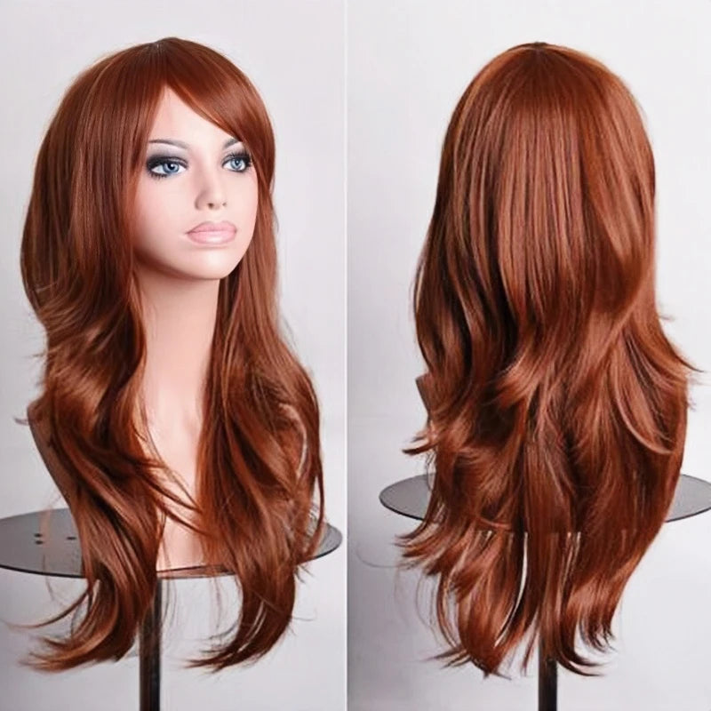 Long Wavy Synthetic Hair Wig for Cosplay and Costume Parties