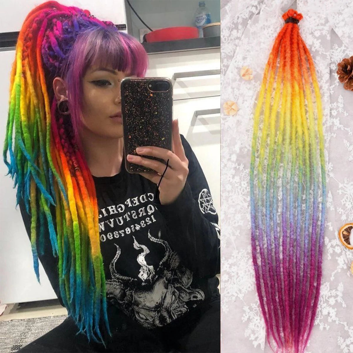 24-Inch Synthetic Dreadlock Extensions for Bohemian Styles - 15